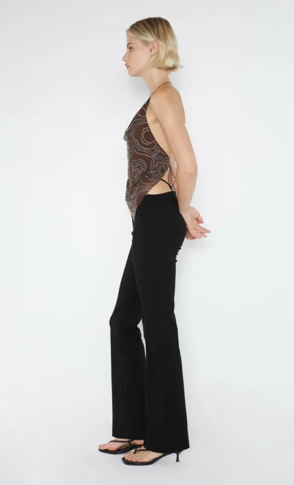 Sleeveless Shop Bec Bridge Alize Asym Halter Top Espresso