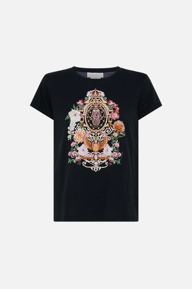 SLIM FIT ROUND NECK TSHIRT 8211 BLKMULTI ADORNED IN ALEXANDRIA Adorned In Alexandria Womens Camilla Tees