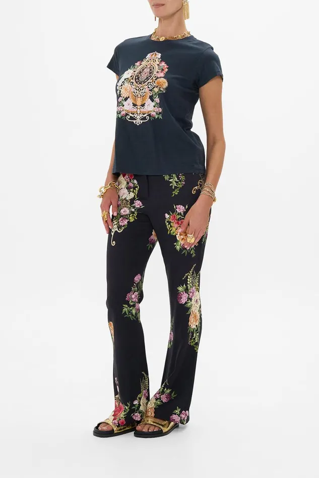 SLIM FIT ROUND NECK TSHIRT 8211 BLKMULTI ADORNED IN ALEXANDRIA Adorned In Alexandria Womens Camilla Tees