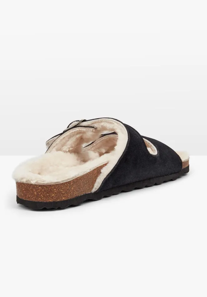 Slippers Women Hush Hetton Sheepskin Sandals Black