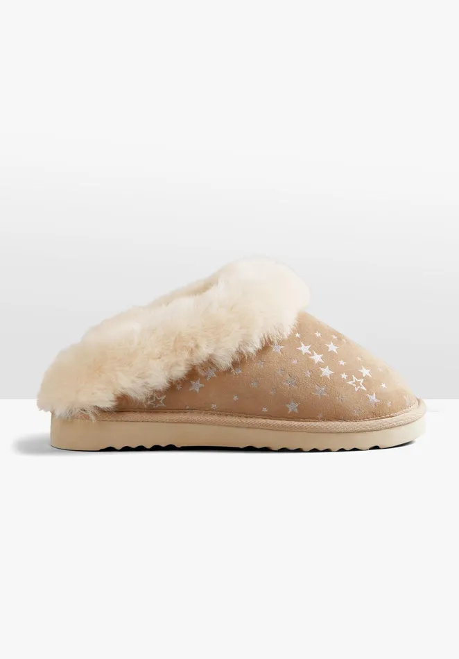 Slippers Women Hush Purley Star Slippers Natural Gold