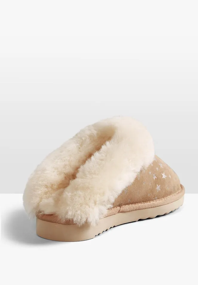 Slippers Women Hush Purley Star Slippers Natural Gold
