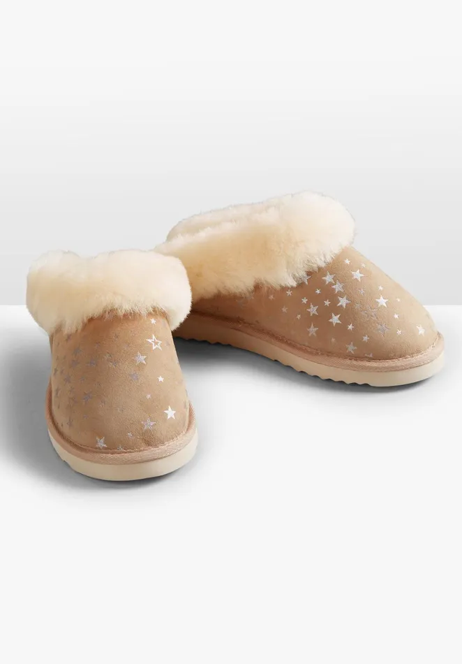 Slippers Women Hush Purley Star Slippers Natural Gold