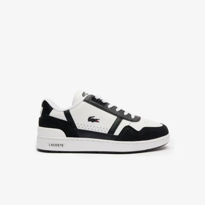 Sneakers Men Lacoste Men039s TClip Logo Leather Sneakers Whiteblack 147
