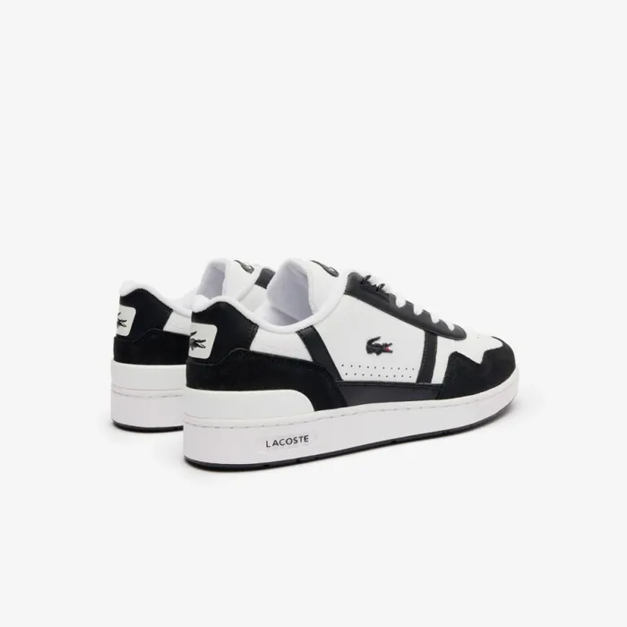 Sneakers Men Lacoste Men039s TClip Logo Leather Sneakers Whiteblack 147