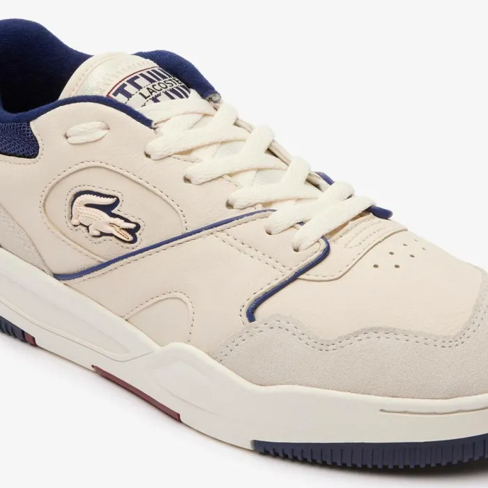 Sneakers Men Lacoste Mens Lineshot Eyelet Upper Sneakers Off Whitenavy Wn1