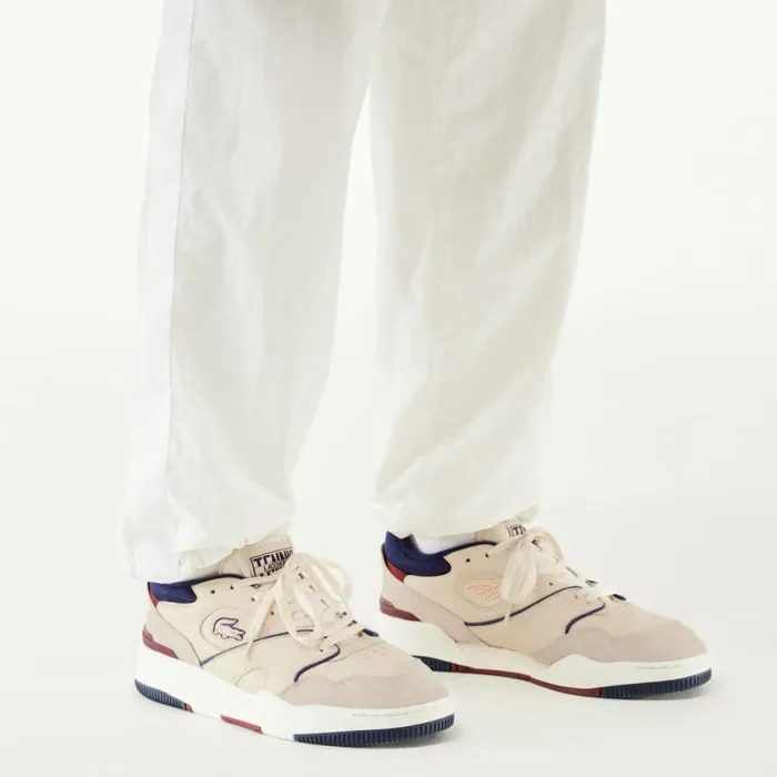 Sneakers Men Lacoste Mens Lineshot Eyelet Upper Sneakers Off Whitenavy Wn1