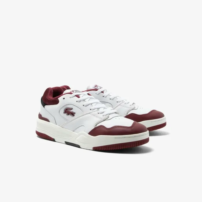 Sneakers Men Lacoste Mens Lineshot Mesh Collar Leather Sneakers Whtburg 2g1