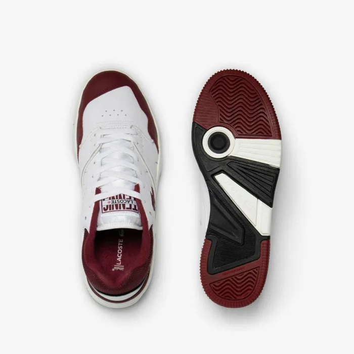 Sneakers Men Lacoste Mens Lineshot Mesh Collar Leather Sneakers Whtburg 2g1