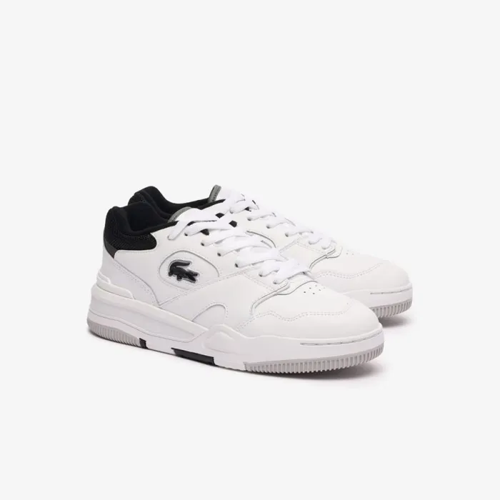 Sneakers Women Lacoste Women039s Lineshot Contrasted Collar Leather Sneakers Whiteblack 147