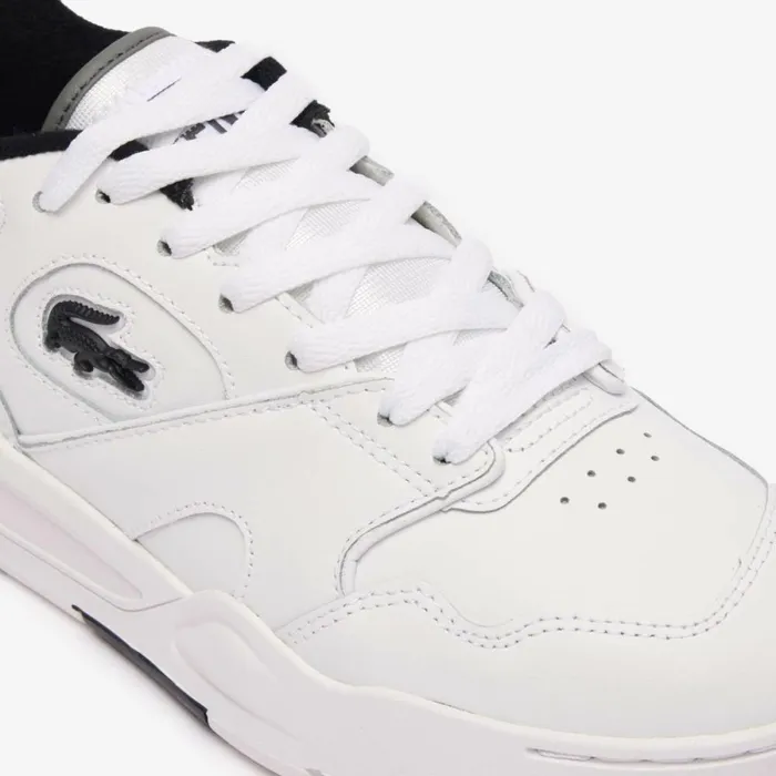 Sneakers Women Lacoste Women039s Lineshot Contrasted Collar Leather Sneakers Whiteblack 147
