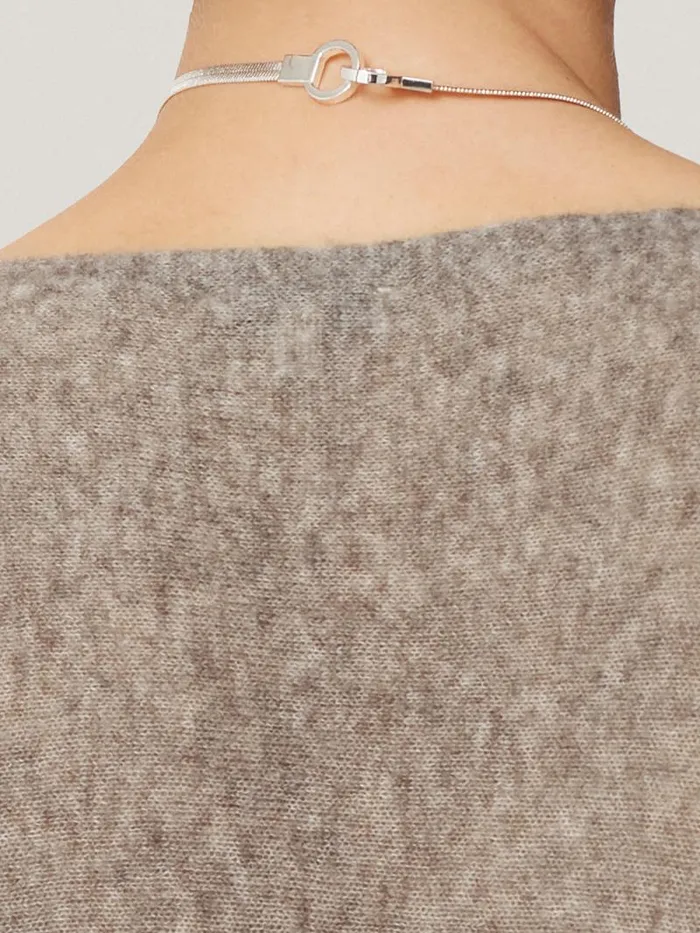 Soft Gauzy Knit Poncho Jumper Taupe Women Jigsaw Knitwear and Cashmere