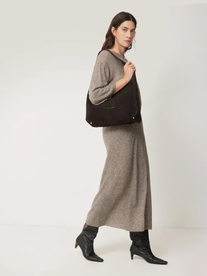 Soft Gauzy Knit Skirt Taupe Women Jigsaw Skirts