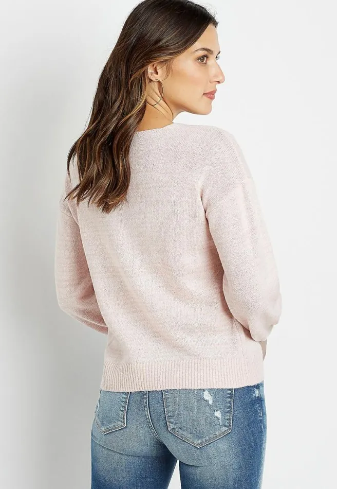 Solid Pointelle Front Pullover Sweater Women Maurices Tops