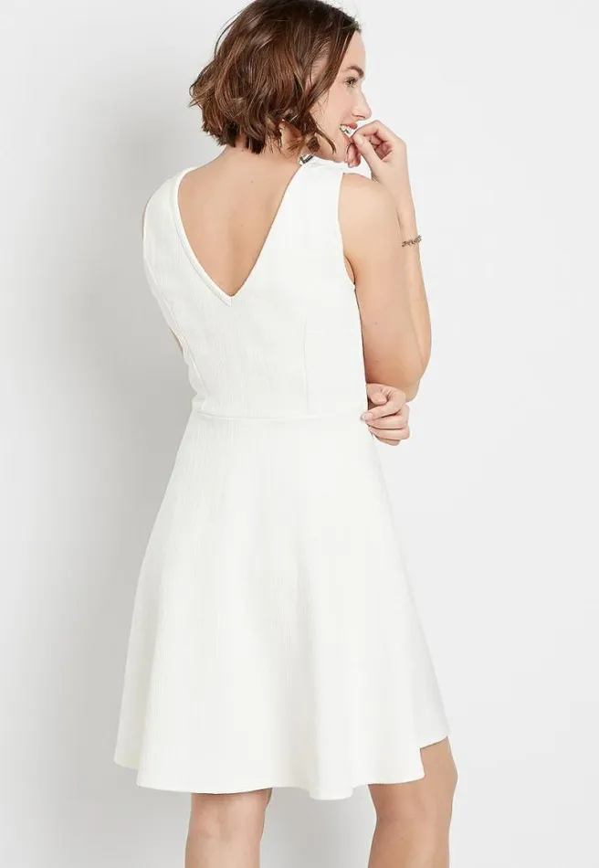 Solid Ribbed V Neck Mini Dress Women Maurices Dresses and Jumpsuits
