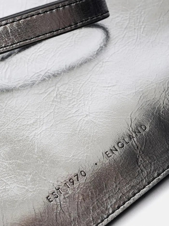 Sophia Metallic Leather Pouch Silver Women Jigsaw Wallets and Card Holders