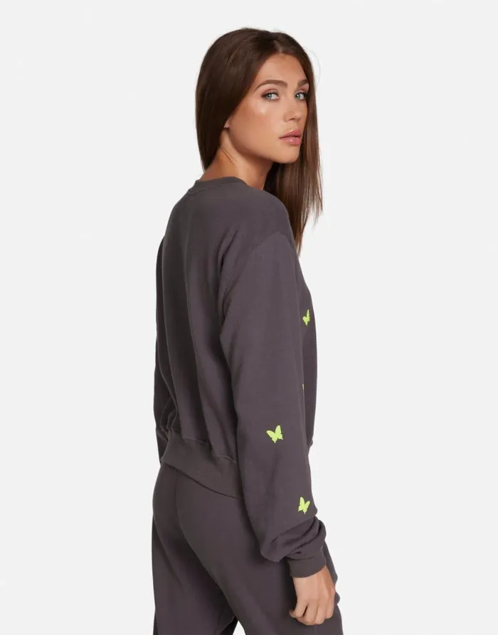 Spalding Neon Peace Love Butterflies Light Onyx Women Lauren Moshi Long Sleeve