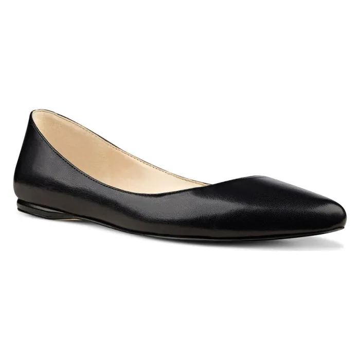 Speakup Almond Toe Flats Black Patent Women Nine West Flats