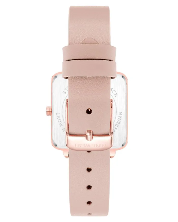 Square Case Smooth Strap Watch Pinkrose Gold Women Nine West Straps