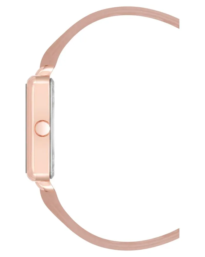 Square Case Smooth Strap Watch Pinkrose Gold Women Nine West Straps