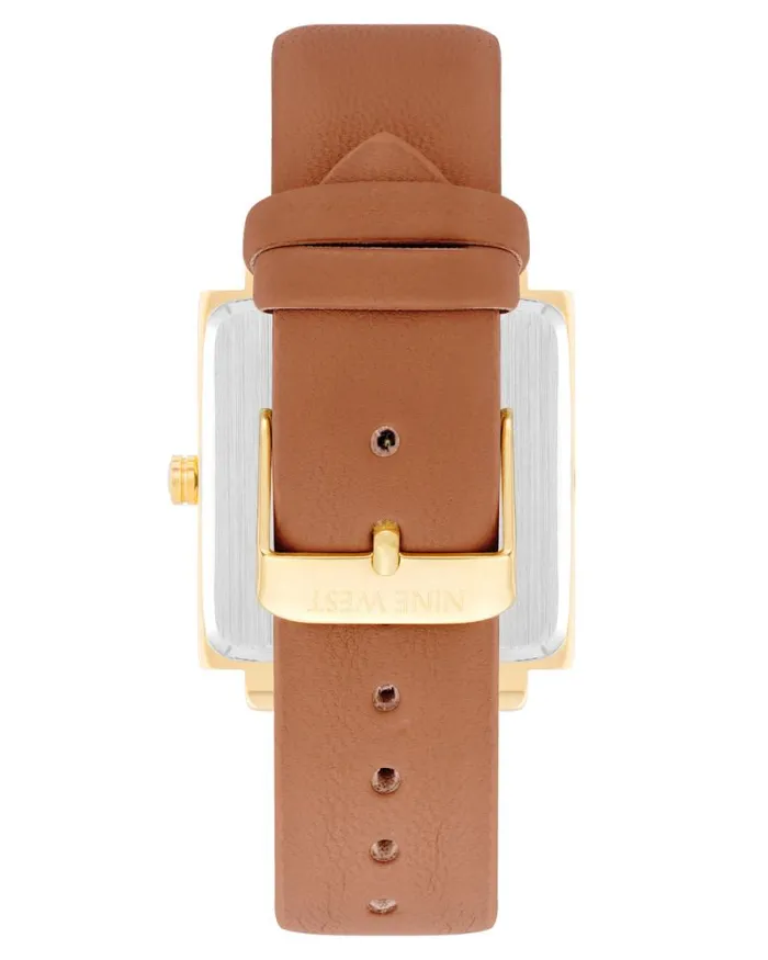 Square Case Strap Watch Goldbrown Women Nine West Straps Square Case Strap Watch Goldbrown Women Nine West Straps