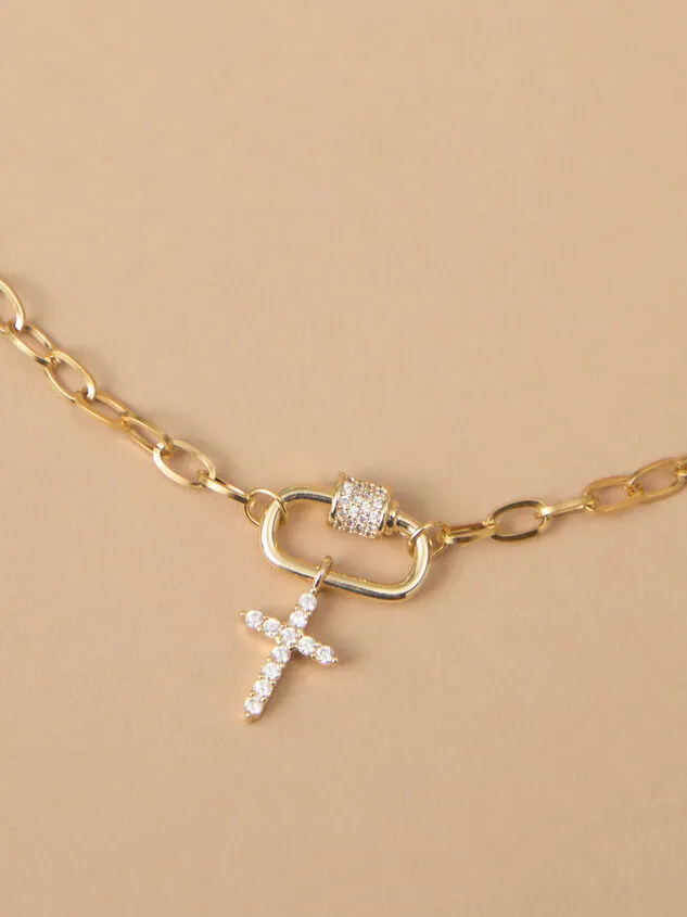 Stainless Steel Crystal Cross Chain Necklace Gold Women Altar039d State Necklaces