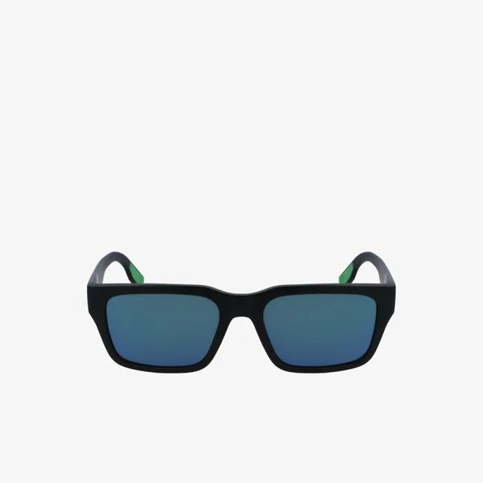 Sunglasses Men Lacoste Men039s Rectangle Active Sunglasses Blackblue 002