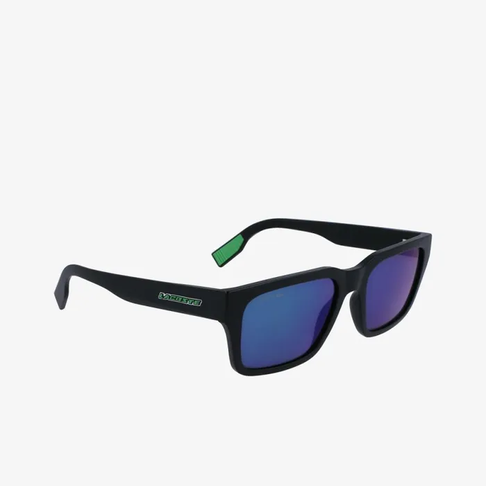 Sunglasses Men Lacoste Men039s Rectangle Active Sunglasses Blackblue 002