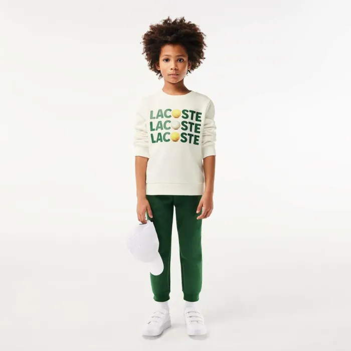 Sweaters and Sweatshirts Kids Lacoste Kids039 Printed Crew Neck Sweatshirt White 70v