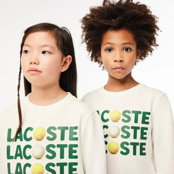 Sweaters and Sweatshirts Kids Lacoste Kids039 Printed Crew Neck Sweatshirt White 70v
