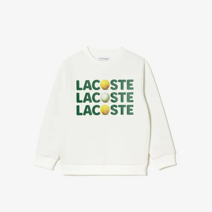 Sweaters and Sweatshirts Kids Lacoste Kids039 Printed Crew Neck Sweatshirt White 70v
