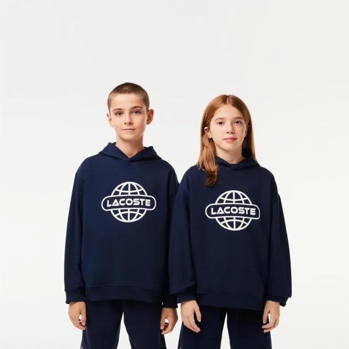 Sweaters and Sweatshirts Kids Lacoste Kids039 Printed Hoodie Navy Blue 166