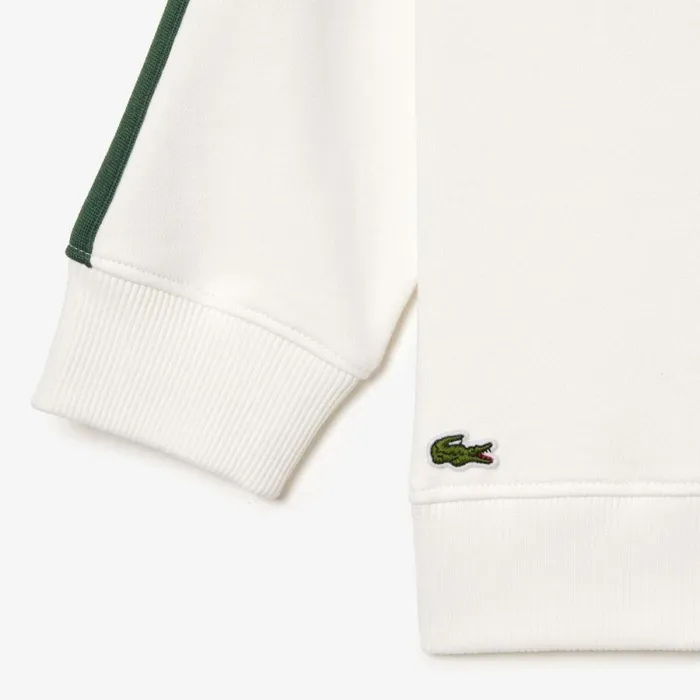 Sweaters and Sweatshirts Kids Lacoste Kids039 Tennis Print QuarterZip Sweatshirt White Dark Green Qci