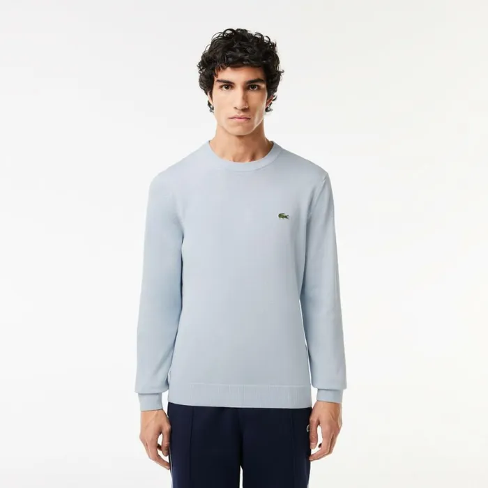 Sweaters and Sweatshirts Men Lacoste Crew Neck Cotton Sweater Phoenix Blue J2g