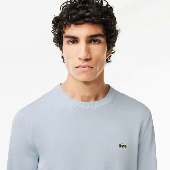 Sweaters and Sweatshirts Men Lacoste Crew Neck Cotton Sweater Phoenix Blue J2g