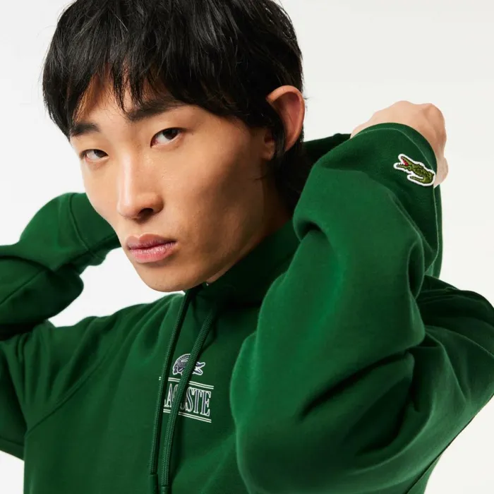 Sweaters and Sweatshirts Men Lacoste Men039s Printed Hoodie Pine Green 132