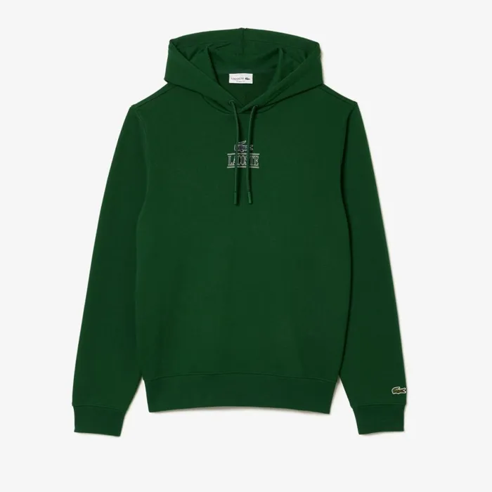 Sweaters and Sweatshirts Men Lacoste Men039s Printed Hoodie Pine Green 132