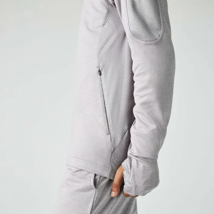 Sweaters and Sweatshirts Men Lacoste Men039s SPORT Stretch ZipUp Sweatshirt Grey Chine Light Grey 9ya