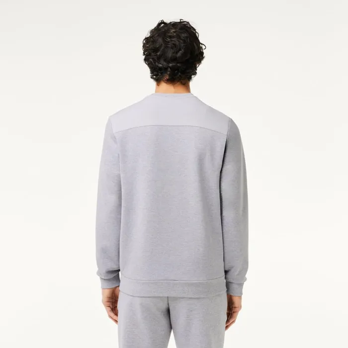 Sweaters and Sweatshirts Men Lacoste Mens Sport Mesh Panels Sweatshirt Grey Chine Light Grey 9ya