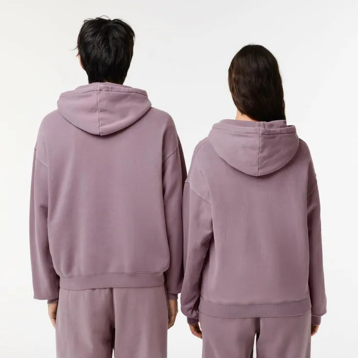 Sweaters and Sweatshirts MenWomen Lacoste Unisex Loose Fit Cotton Fleece Hoodie Purple Ryi