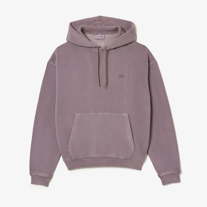 Sweaters and Sweatshirts MenWomen Lacoste Unisex Loose Fit Cotton Fleece Hoodie Purple Ryi