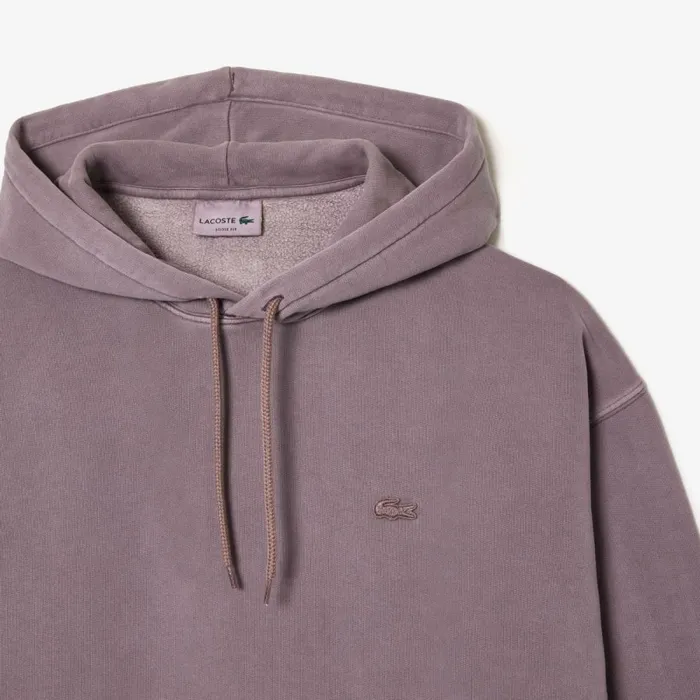 Sweaters and Sweatshirts MenWomen Lacoste Unisex Loose Fit Cotton Fleece Hoodie Purple Ryi