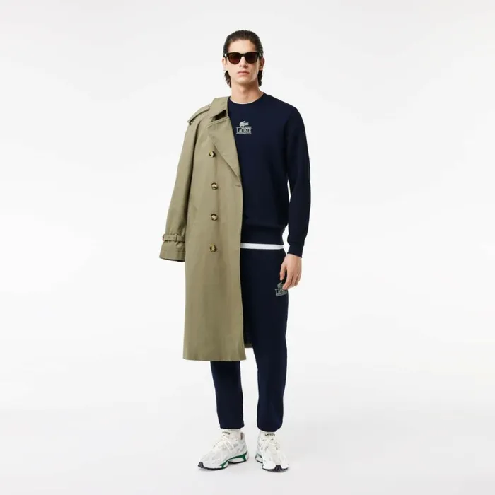 Sweaters and Sweatshirts MenWomen Lacoste Unisex Signature Print Sweatshirt Navy Blue 166