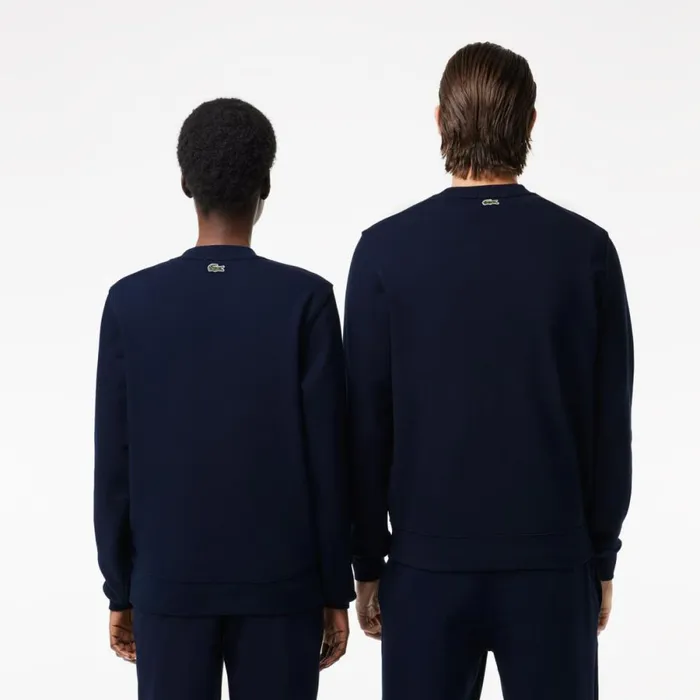 Sweaters and Sweatshirts MenWomen Lacoste Unisex Signature Print Sweatshirt Navy Blue 166