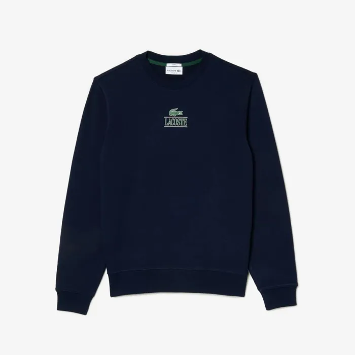 Sweaters and Sweatshirts MenWomen Lacoste Unisex Signature Print Sweatshirt Navy Blue 166