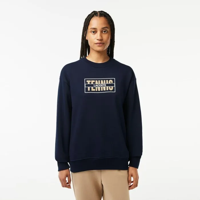 Sweaters and Sweatshirts Women Lacoste Oversized Tennis Print Fleece Jogger Sweatshirt Navy Blue 166 Sweaters and Sweatshirts Women Lacoste Oversized Tennis Print Fleece Jogger Sweatshirt Navy Blue 166