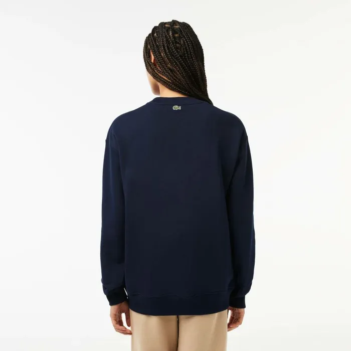 Sweaters and Sweatshirts Women Lacoste Oversized Tennis Print Fleece Jogger Sweatshirt Navy Blue 166