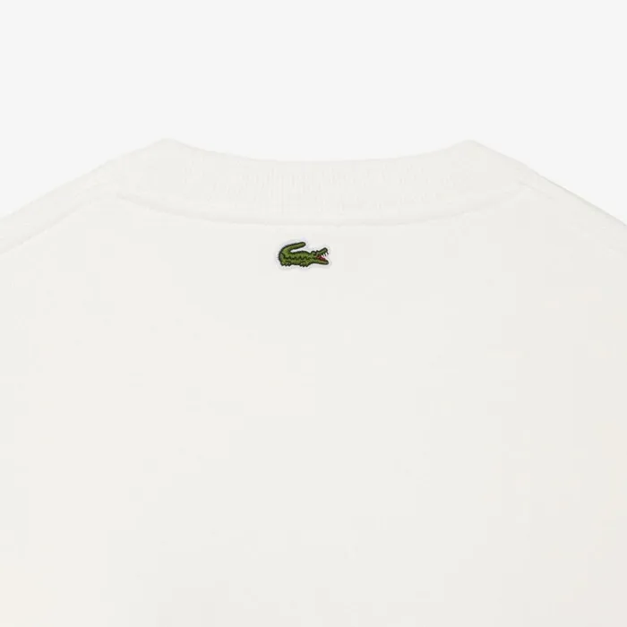 Sweaters and Sweatshirts Women Lacoste Oversized Tennis Print Fleece Jogger Sweatshirt White 70v