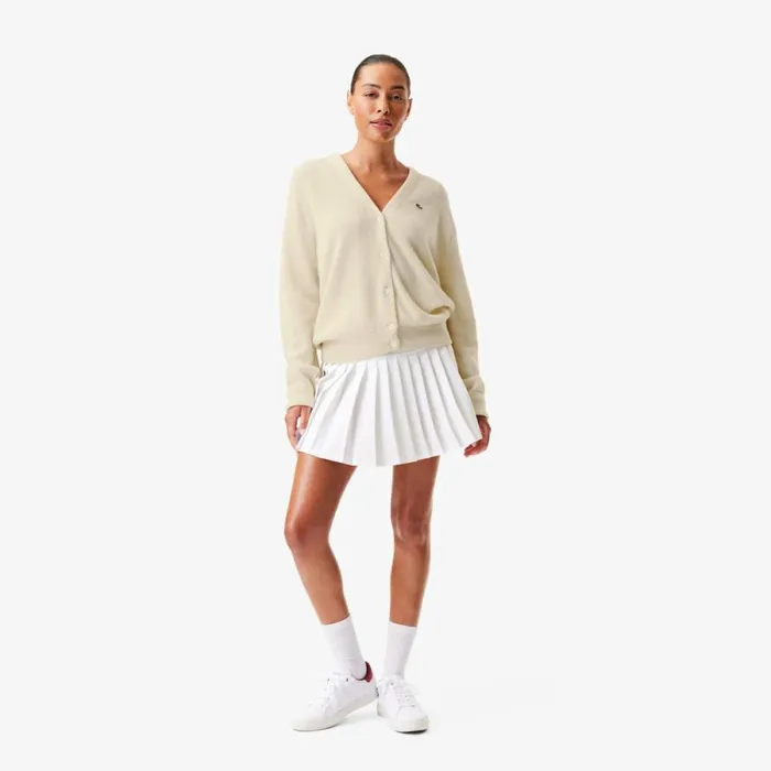 Sweaters and Sweatshirts Women Lacoste Women039s Cashmere Cardigan White 70v
