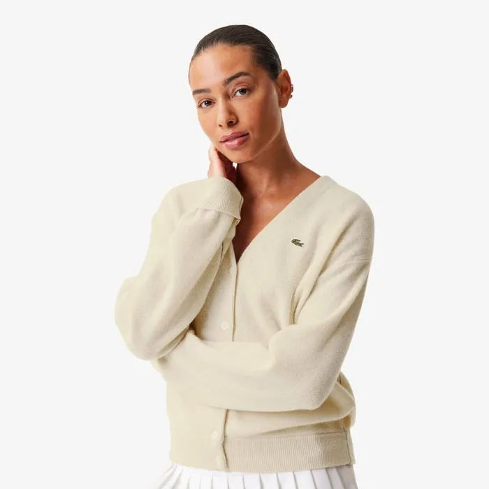 Sweaters and Sweatshirts Women Lacoste Women039s Cashmere Cardigan White 70v
